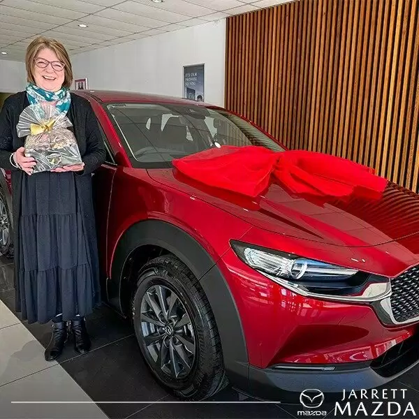 Sandy with her brand new CX-30